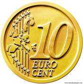 Moneda de 10 c&eacute;ntimos 10 centimos de euro